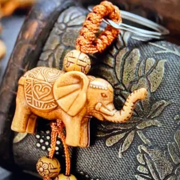 Pack of 2 -New Lucky Elephant Keychain/Purse Charm - Picture 1 of 6